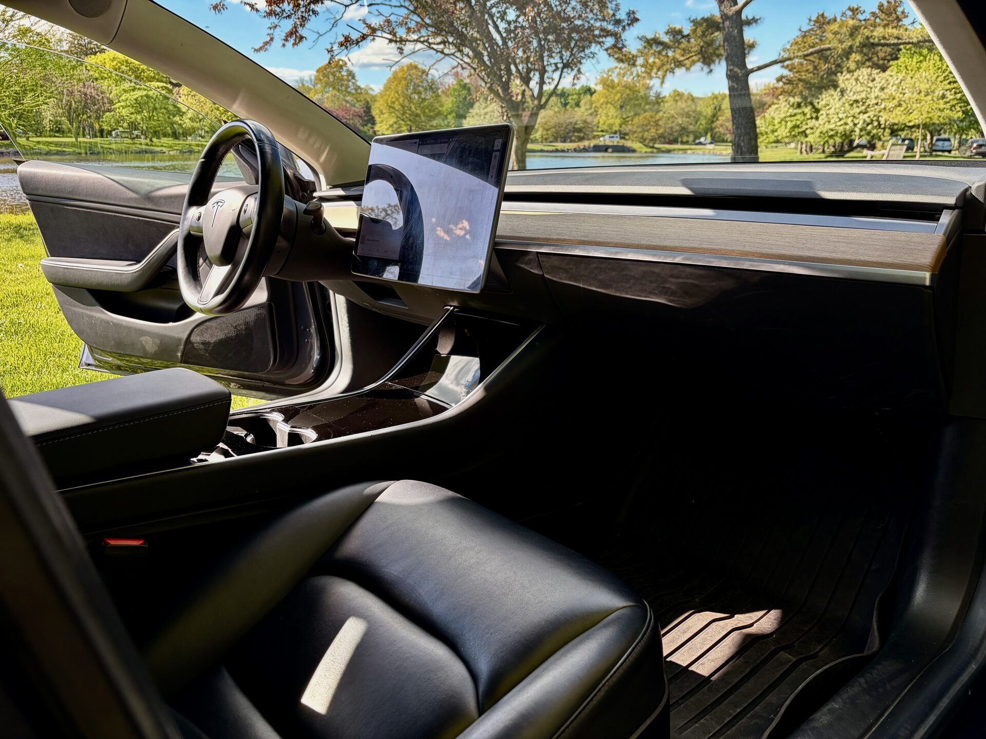 Tesla Model 3 interior — clean Stamford, CT rental